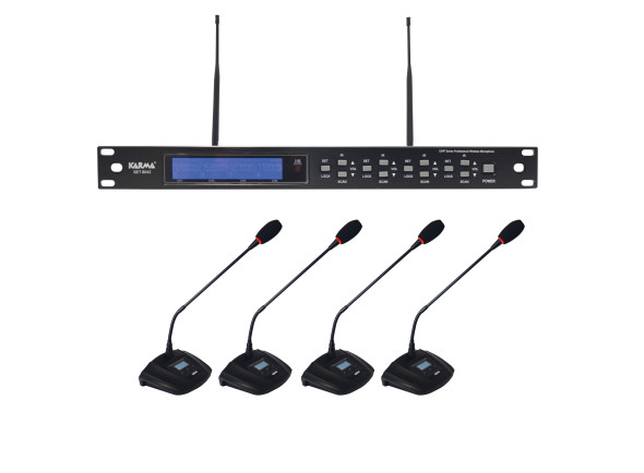 Karma Microfone Mesa s/ Fios (4 unid) + Receptor UHF (Conferência) Karma Microfone Mesa s/ Fios (4 unid) + Receptor UHF (Conferência)